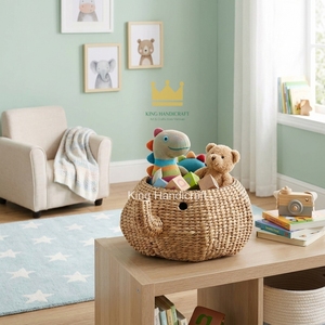 Panier de rangement pour jouets en jacinthe d'eau, tissé à la main, écologique, durable, en forme d'escargot, paniers créatifs pour enfants - Product Image 5