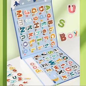 Juego <span class=keywords><strong>de</strong></span> cartas <span class=keywords><strong>de</strong></span> rompecabezas <span class=keywords><strong>de</strong></span> <span class=keywords><strong>palabras</strong></span> magnéticas, juguetes <span class=keywords><strong>de</strong></span> rompecabezas <span class=keywords><strong>de</strong></span> alfabeto reutilizables para niños, juego cognitivo hecho <span class=keywords><strong>de</strong></span> papel - Product Image 4