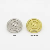 Boutons métalliques ronds personnalisés avec logo en relief, attaches cousues à la main pour costume d'affaires et manteau d'hiver