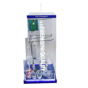 Phụ Kiện Điện Thoại Di Động Tùy Chỉnh Từ Nhà Máy Hộp Trưng Bày Quầy Giá Trưng Bày Sạc Điện Thoại Di Động Bằng Nhựa Acrylic Logo Có Đèn Chiếu Sáng Với 15 Chốt - Product Image 5