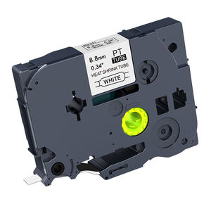 Ruban adhésif thermorétractable noir sur blanc 8,8 mm HSe-221 HSe221 HS221 HS-221 Étiquette compatible pour <span class=keywords><strong>Brother</strong></span> <span class=keywords><strong>P</strong></span>-<span class=keywords><strong>Touch</strong></span> HS Tube - Product Image 2