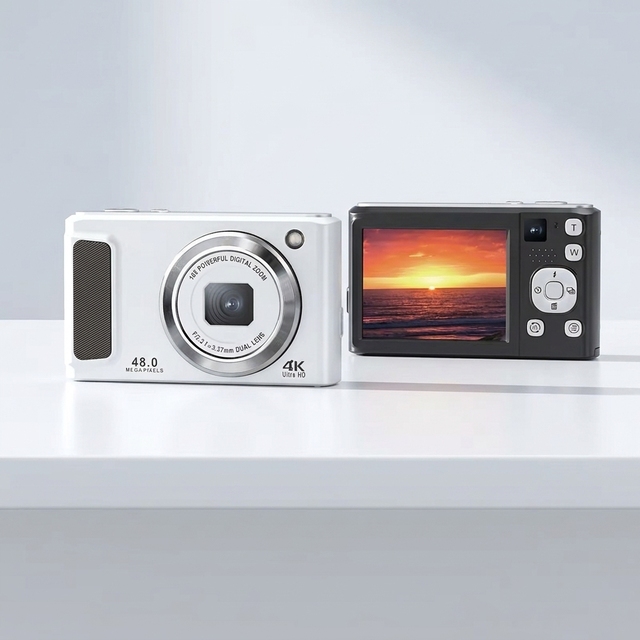 Pocket 48MP 4K Digital Camera Dual Screen, 2.88" IPS 16X Zoom AF Macro Type-C Travel Vlog Gift