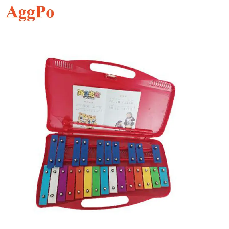 Xilofono cromático colorido con 25 Notas, teclas de Metal con funda de plástico, instrumentos musicales, Piano para niños, juguete educativo