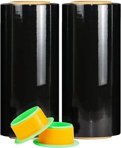 Film étirable noir en PEHD Huamaohengchun 12'' x 1000ft, lot de 4, 80 gauge, résistance industrielle, film rétractable de qualité alimentaire, durable - Product Image 6