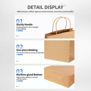 Sacs shopping en papier personnalisés imprimés en gros, OEM, haute qualité pour <span class=keywords><strong>la</strong></span> vente au détail et l'emballage de cadeaux pour boutiques - Product Image 6