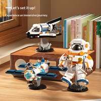 Bestseller – Modèle de fusée spatiale chinoise « Astronaute au lever du soleil » – Jouet de construction en micro-blocs – Fantaisie plastique
