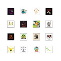 Ensemble de badges émaillés POD carrés assortis, motifs plage tropicale et surf, en alliage de zinc, pour sac à dos, veste, chapeau, revers, décoration
