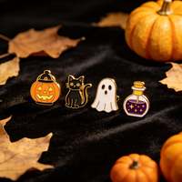 Nouveauté Halloween : Épingles de revers en métal personnalisées, badges citrouille et toile d'araignée pour décorations saisonnières, cadeaux de fête et commandes en gros