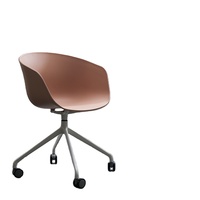 Fauteuil de salon de bureau pivotant à bras en plastique blanc nordique avec roulettes, design moderne extérieur