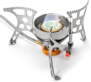 Réchaud à gaz portable pliable en acier inoxydable ultraléger à brûleur unique pour camping et cuisine - Product Image 3