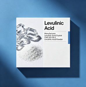 Poudre cristalline d'<span class=keywords><strong>acide</strong></span> levulique Chemfine C5H8O3 CAS 123-76-2 Pureté 99% 25kg/bouteille pour usage chimique - Product Image 1
