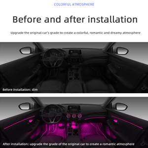 4pcs xe nội thất bầu không khí 18 đèn Led 5050 RGB SMD linh hoạt dải ánh sáng 12V + 24 phím âm nhạc điều khiển từ xa - Product Image 2