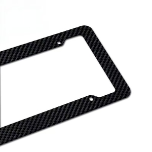 Cadre de plaque d'immatriculation standard américain à 2 trous, en acier inoxydable, en fibre de carbone, antirouille, support de plaque d'immatriculation de voiture, vente en gros de pièces détachées automobiles - Product Image 4