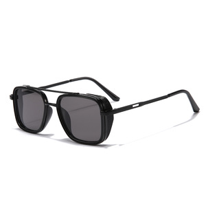 2024 nouveau Double faisceau métal lunettes <span class=keywords><strong>de</strong></span> soleil pour hommes femmes dégradé Punk carré Vintage lunettes <span class=keywords><strong>de</strong></span> soleil <span class=keywords><strong>nuances</strong></span> - Product Image 4