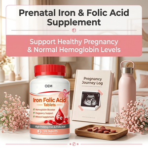 Comprimés d'Acide Folique et de Fer à Marque Blanche OEM pour l'Hémoglobine, l'Énergie et le Soutien à la Grossesse – Supplément Minéral et Vitaminique - Product Image 3