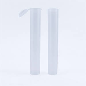 Tubo de plástico transparente o negro para guardar conos de cigarrillos pre-enrollados, tubo de almacenamiento de plástico de 115 mm con tapa abatible. - Product Image 1