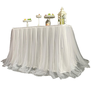 Tableware Tablecloth Wedding Banquet Table Tulle Table Skirt Elastic Mesh Table <strong>Top</strong> Accessories Decoration - Product Image 1