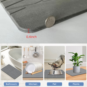 שטיח אמבטיה דיאטומי אקולוגי בהתאמה אישית סיטונאי, עיצוב גלי מודרני, מונע החלקה, ייבוש מהיר לחדרי אמבטיה - Product Image 5