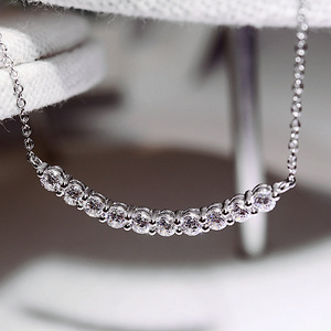 Collana con Cristallo a Forma di Barra Curva per Donne, Catena Minimalista per Clavicola, Gioielli alla Moda - Product Image 2