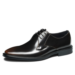 Leather Men's Business <b>Shoes</b> - Retro British Style Casual Lace-up Large Size Wedding <b>Shoes</b> - Product Image 1