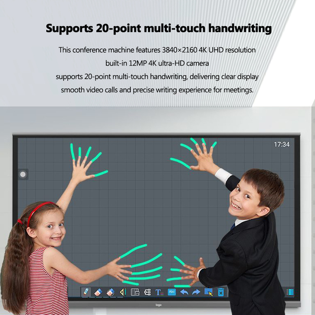20-Point Touch Capacitive Touch Screen Interactive Flat Panel 86 Inch Zero Bonding Smart Whiteboard for Education and Business