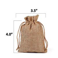 Logo personnalisé naturel petit lin chanvre jute sac à cordon promotionnel mousseline plaine jute pochette sac