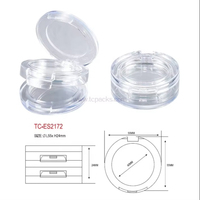Boîtier compact double couche pour poudre cosmétique, en matériaux recyclés, étiquette privée, transparent, vide, pour fard à paupières et blush