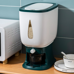 Automatic Cereals and Grain Rice Bucket Dry Food Beras Container Storage box Rice Dispenser With Rinsing   Measuring Cup