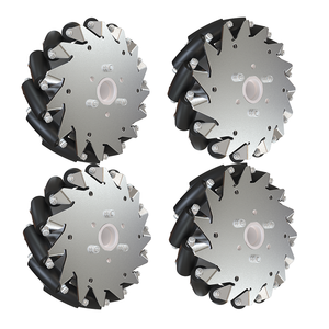 14165 Roda <span class=keywords><strong>Mecanum</strong></span> 152 mm 6 Polegadas De Alumínio <span class=keywords><strong>Mecanum</strong></span> Rodas Conjunto 2 Esquerda 2 Direita Básico Nova Condição Rolo De Aço Inoxidável - Product Image 2