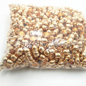 Capuchón de borla de campana de cobre chapado de 7mmx10mm para fabricación de pulseras, accesorios de joyería, forma redonda, color blanco K - Product Image 2