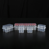 Boîte de rangement rectangulaire en plastique PP transparent épais portable FuYang en gros, avec logo personnalisé, pour flacons de poudre lyophilisée et peptides