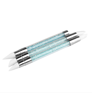 Lot de 3 brosses à ongles en silicone avec manche diamant bleu, applicateur de masque facial, outil de tamponnage, brosses en silicone pour manucure en salon - Product Image 3