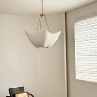 Lustre LED suspendu tout en cuivre de style américain VC Plaster, design français rétro pour salle à manger, salon, chambre et bureau