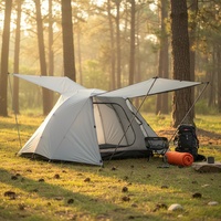 Tente de camping imperméable à double porte, ultralégère, pour 2 personnes, randonnée pédestre, équipement de plein air, abri en aluminium