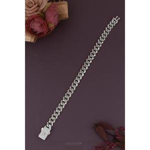 Elegante pulsera de cadena de mano de plata ajustable para todas las muñecas - Product Image 1