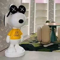 Sculpture de chien Snoopy astronaute en fibre de verre durable, faite à la main, pour la décoration de centres commerciaux, de maisons, de magasins et de portes
