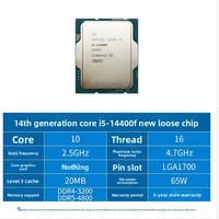 Prosesor Desktop I5 14400F Tray 10 Core LGA 1700 65W CPU Procesador 10nm 4.7GHZ