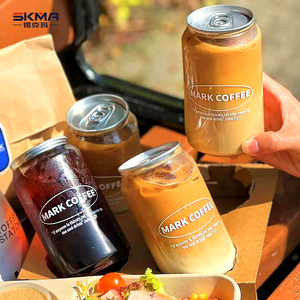 Pull-Ring Chai Trong Suốt Nước Ép Trái Cây Nước Soda Nhựa Pet Lon Với Dễ Dàng Mở Nhôm Có Nắp Đậy - Product Image 5