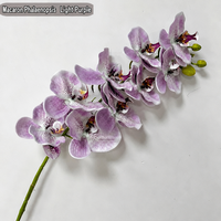 HGA Vente en gros de fleurs artificielles en vrac, orchidées à longue tige en latex, orchidées Phalaenopsis au toucher réel pour la décoration de table de mariage