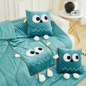 40*40cm tissu plié broderie grands yeux dessin animé figure détachable polyester jeter oreiller maison loisirs <span class=keywords><strong>couverture</strong></span> - Product Image 3