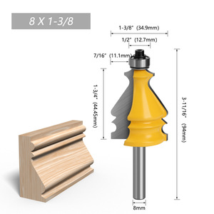 Fraise à queue de 8 mm, longueur de coupe de 35,5 mm, à une seule dent, en carbure de tungstène, pour machine de gravure et travail du bois - Product Image 2
