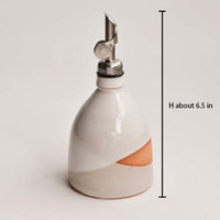 Mini bouteille d'huile alimentaire fait à la main, distributeur de bouteille d'huile d'olive en céramique