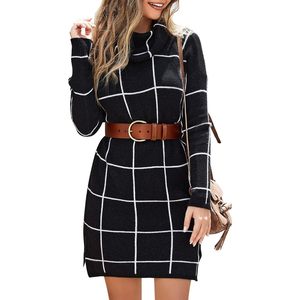 2025 pull tricoté à col roulé décontracté pour femmes pull confortable à grille - Product Image 3