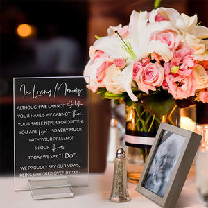 Letrero Conmemorativo de Boda 'Loving Memory' en Acrílico, Letrero Decorativo de Madera para Mesa de Boda, Ceremonia y Recepción - Product Image 2