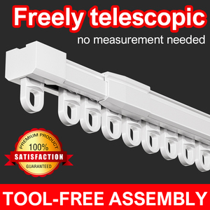 Wall Side Mount Telescopic <b>Curtain</b> Rail Adjustable Extendable Standard Window Track - Product Image 6