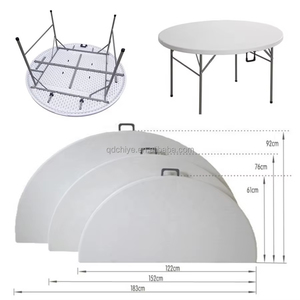 Table ronde pliante CE robuste de 60 pouces (<span class=keywords><strong>10</strong></span> places) pour <span class=keywords><strong>10</strong></span> <span class=keywords><strong>personnes</strong></span>, idéale pour banquets, dîners, mariages et événements - Product Image 3