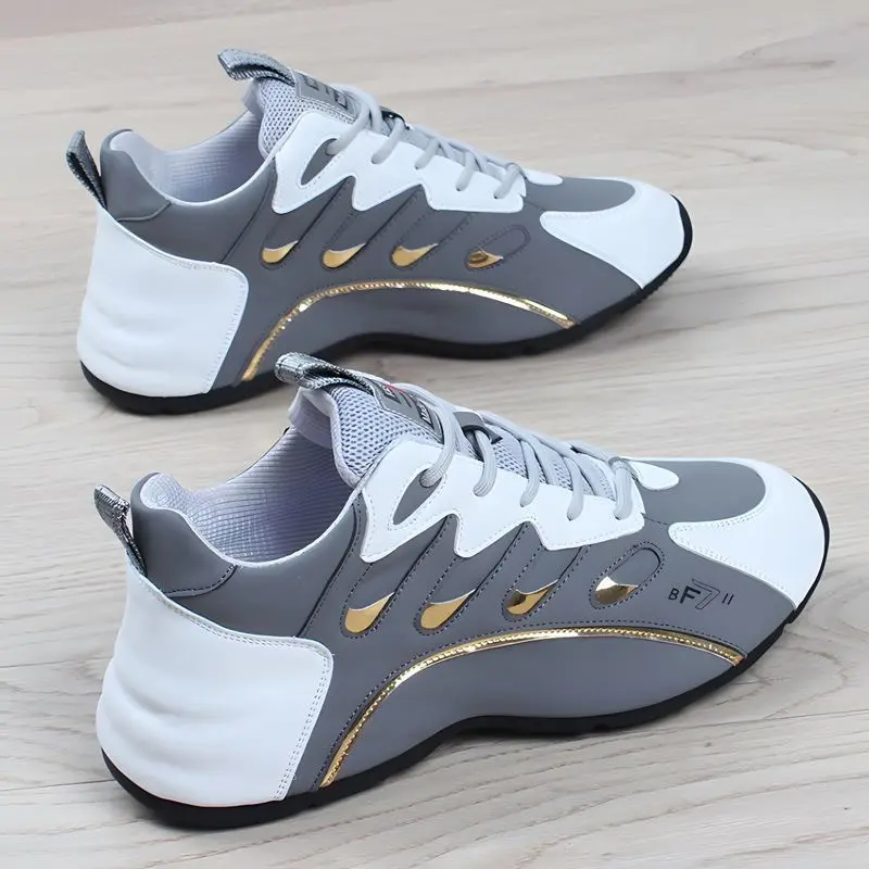 elevator shoes Thin outsole fitness walking shoes pu leather casual flat sneakers shoes for man