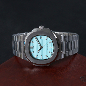 Đồng Hồ Nam 41Mm Thép Không Gỉ Trường Hợp Băng Màu Xanh Quay Số Gốm Sứ Bezel Nhật Bản Tự Động Nh35 Phong Trào Sapphire Pha Lê Ngày Mở Trường Hợp - Product Image 3