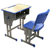 Ensemble bureau et chaise pour étudiant, design compact, hauteur réglable, pour salle de formation, pour un seul élève