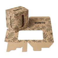 Boîte d'emballage pour tasse en papier kraft écologique avec fenêtre, boîte cadeau personnalisée durable avec poignée et fenêtre de présentation pour tasse à café en céramique